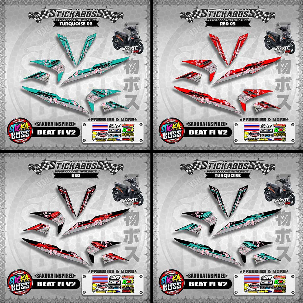 BEAT V2 STICKER DECALS ( SAKURA INSPIRED )【WITH FREEBIES】
