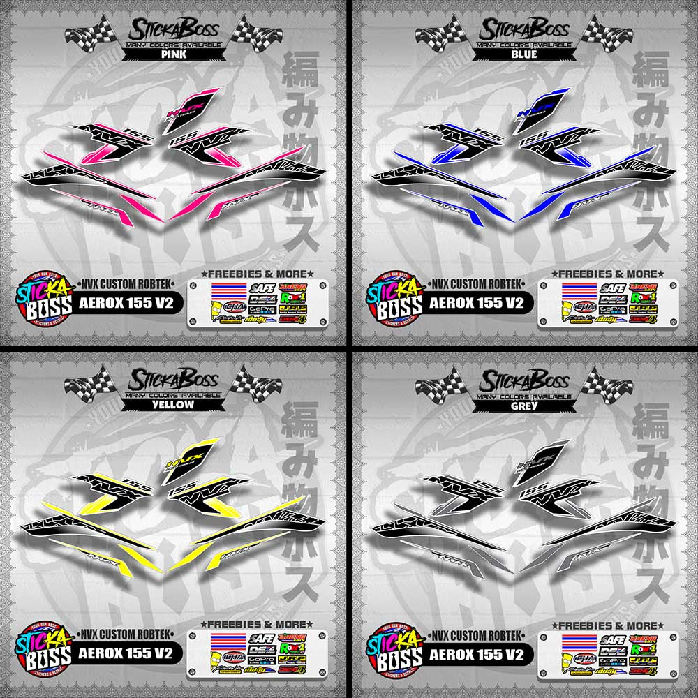 AEROX 155 V2 DECALS ( NVX CUSTOM ROBTEK )【WITH FREEBIES】