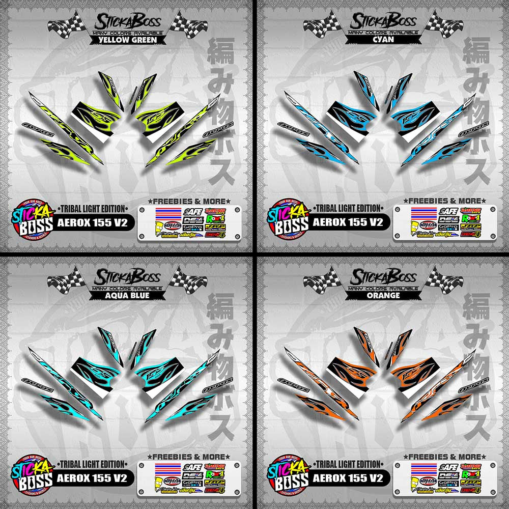 AEROX 155 V2 DECALS ( TRIBAL LIGHT EDITION )【WITH FREEBIES】