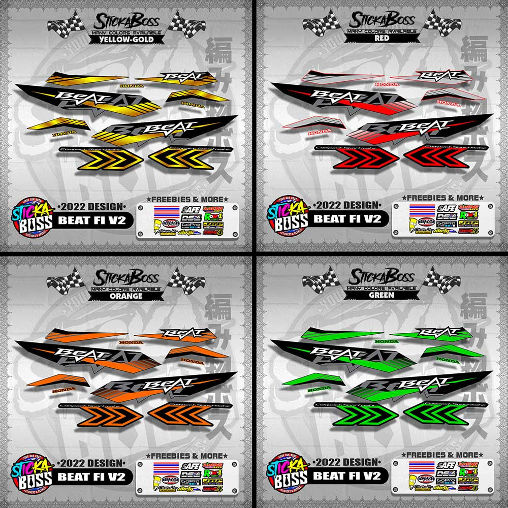 Beat V2 Malaysian Decals ( 2022 Design )【WITH FREEBIES】 Malaysia Concept