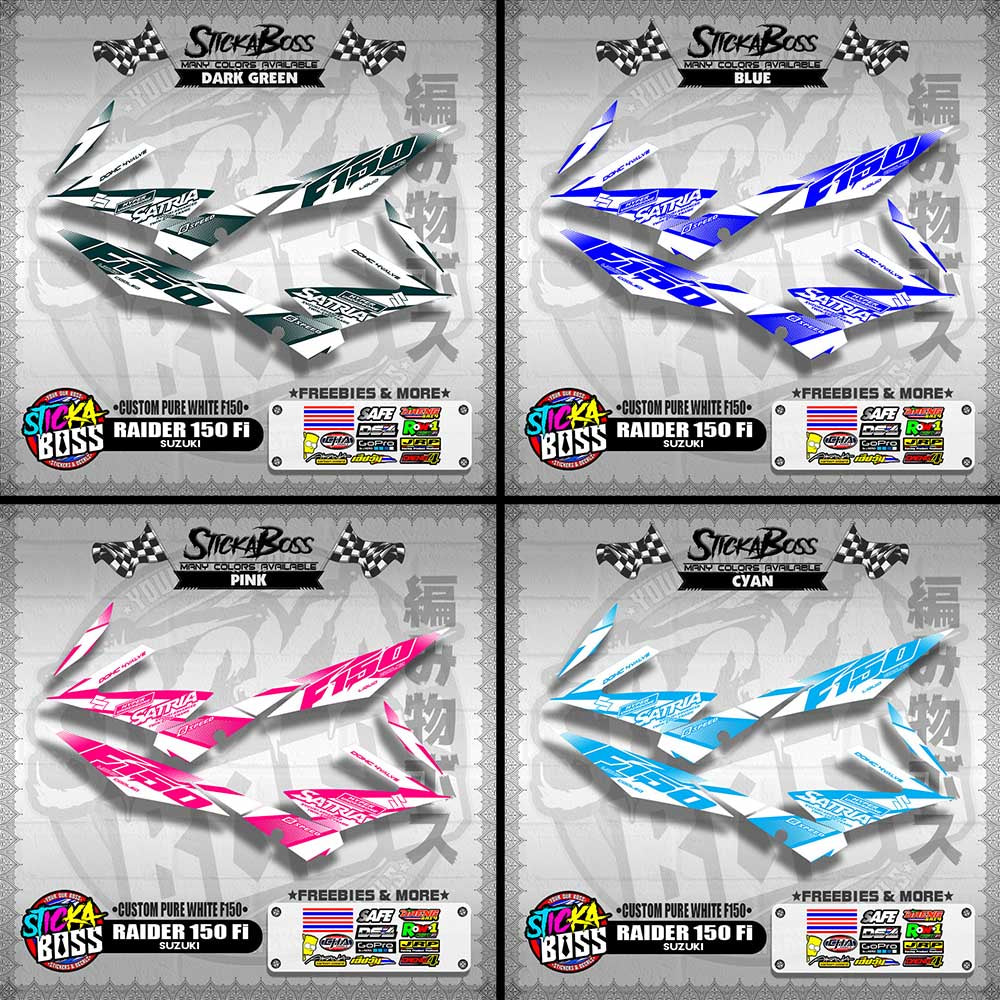 RAIDER 150 Fi STOCK DECAL ( CUSTOM PURE WHITE F150 )【WITH FREEBIES】