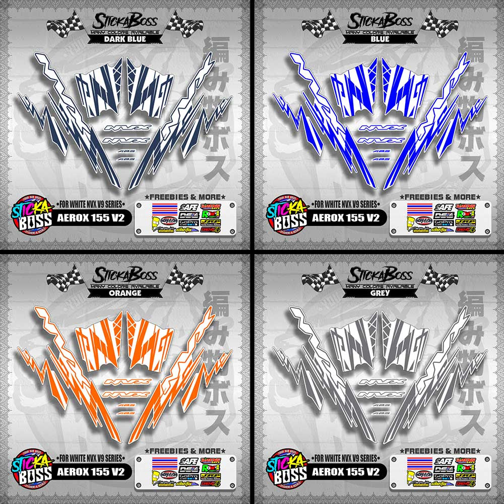 AEROX 155 V2 DECALS ( FOR WHITE NVX V9 SERIES )【WITH FREEBIES】