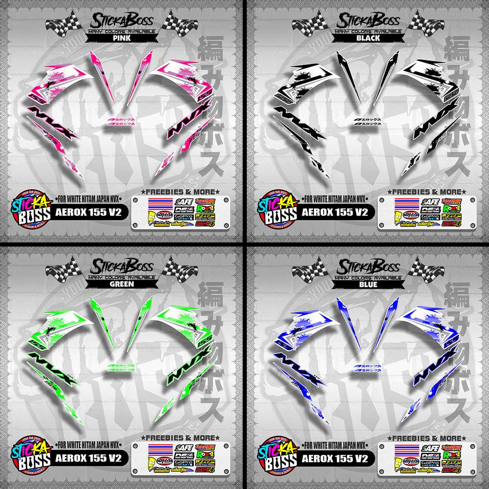 AEROX 155 V2 DECALS ( FOR WHITE HITAM JAPAN NVX 2023 )【WITH FREEBIES】