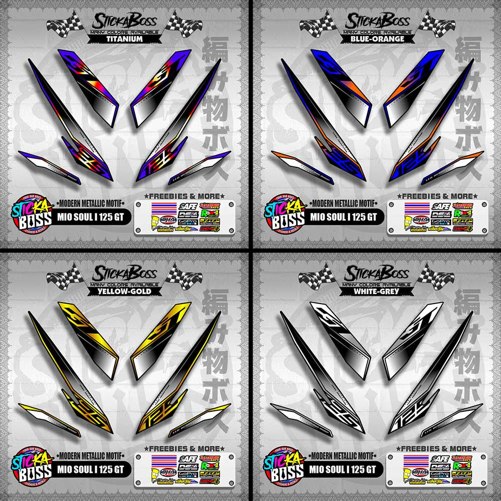 MIO SOUL I 125 GT DECALS ( MODERN METALLIC MOTIF )【WITH FREEBIES】