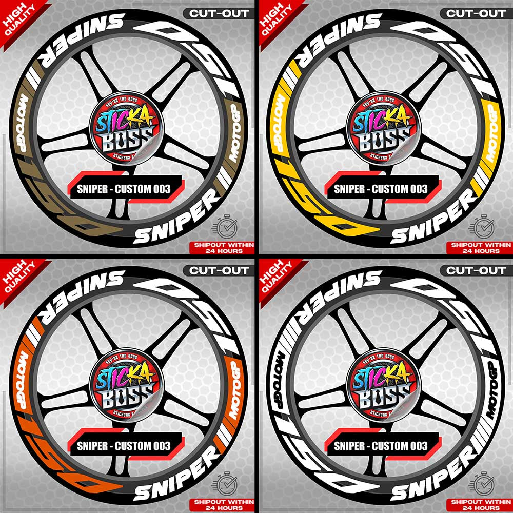 SNIPER 150 / 155 MAGS STICKER SET ( 2 MAGS ) - CUSTOM 003 | VINYL WATERPROOF CUT-OUT DECALS