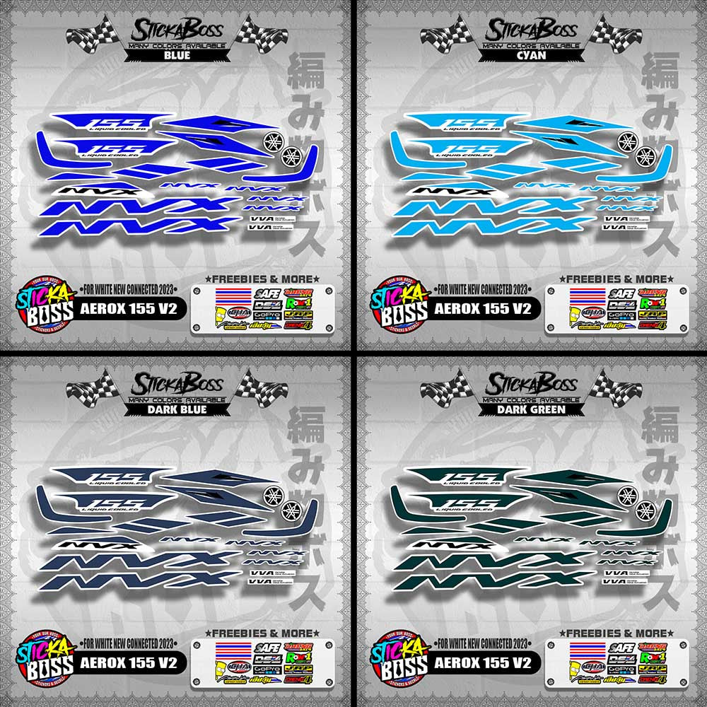 AEROX 155 V2 DECALS ( FOR WHITE NEW CONNECTED 2023 )【WITH FREEBIES】
