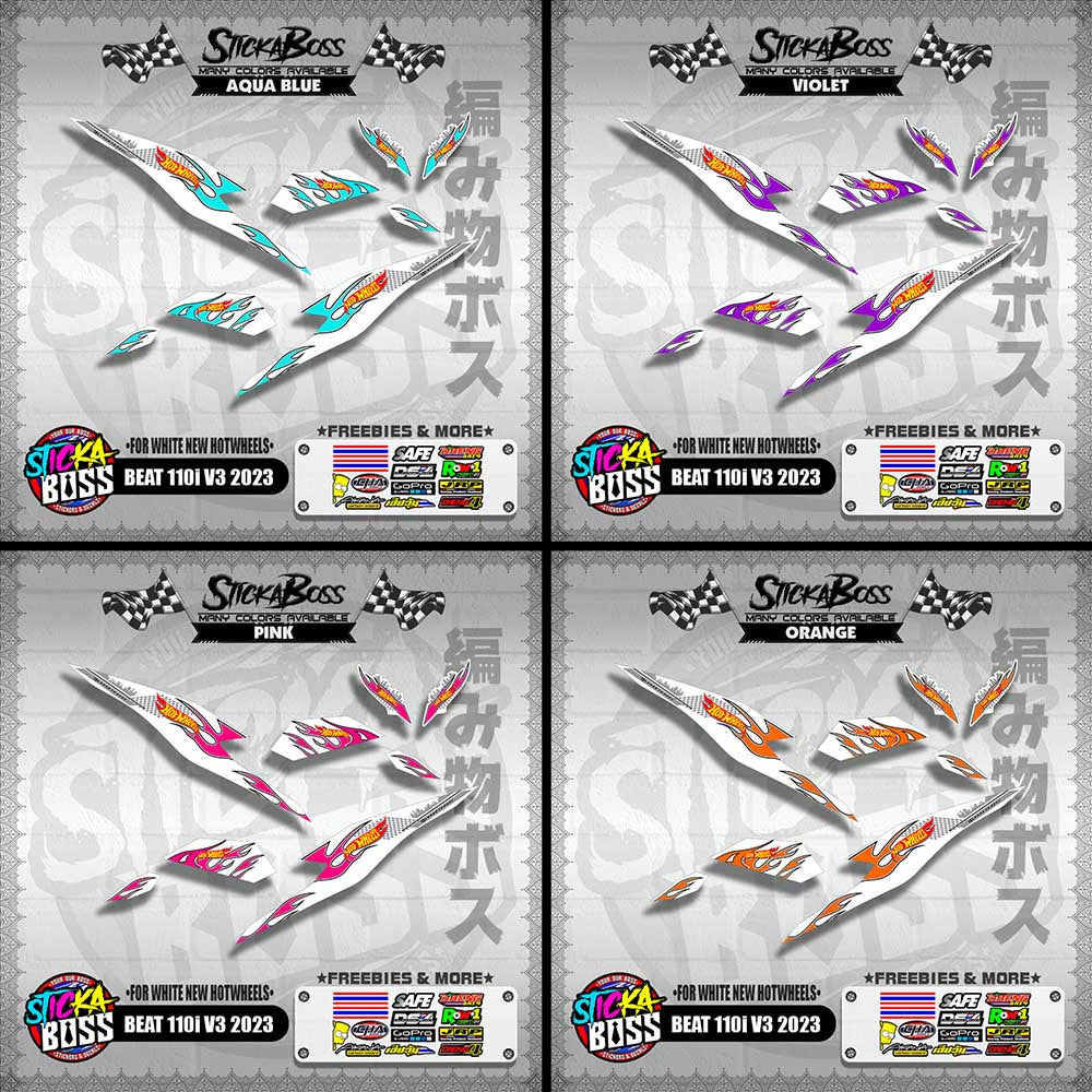 BEAT 110i V3 2023 DECALS ( FOR WHITE NEW HOTWHEELS )【WITH FREEBIES】