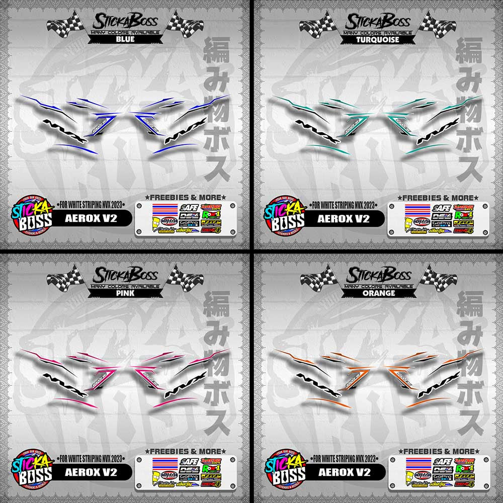 AEROX V2 DECALS ( FOR WHITE STRIPING NVX 2023 )【WITH FREEBIES】