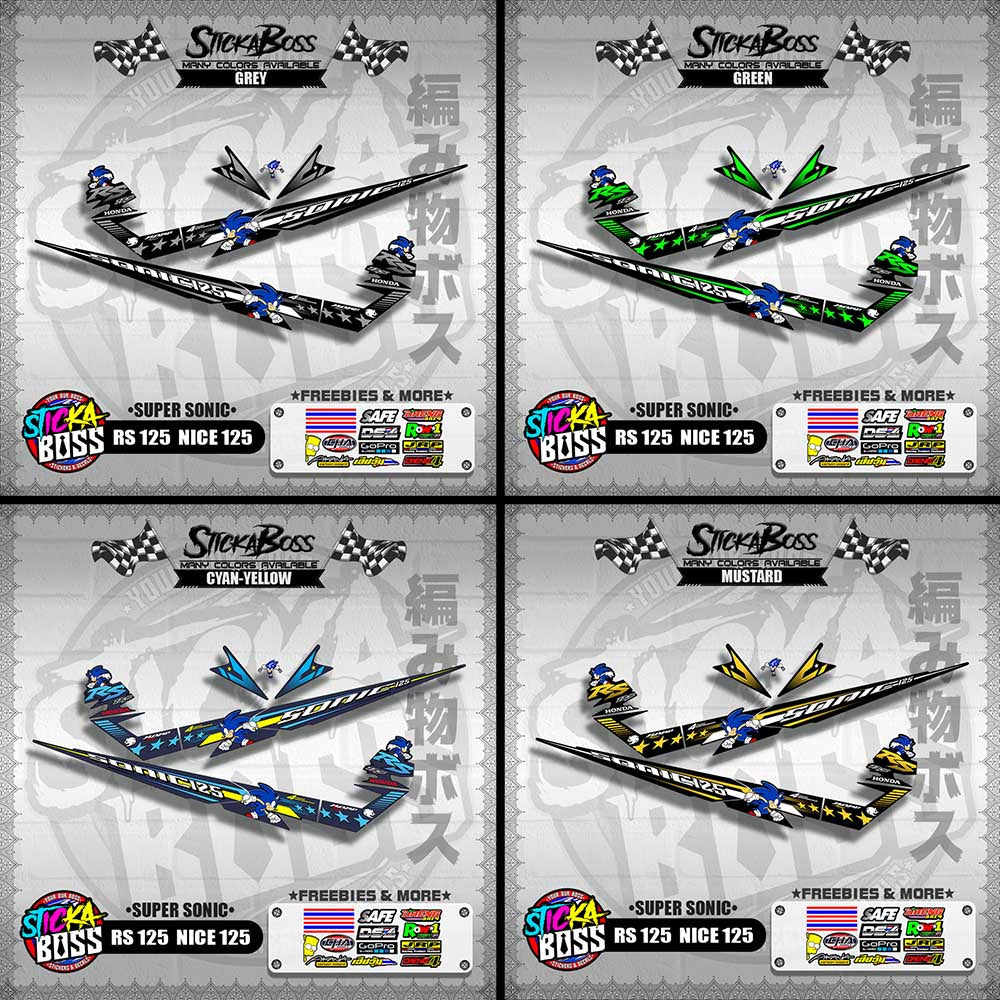 RS 125 / NICE 125 DECALS ( SUPER SONIC )【WITH FREEBIES】