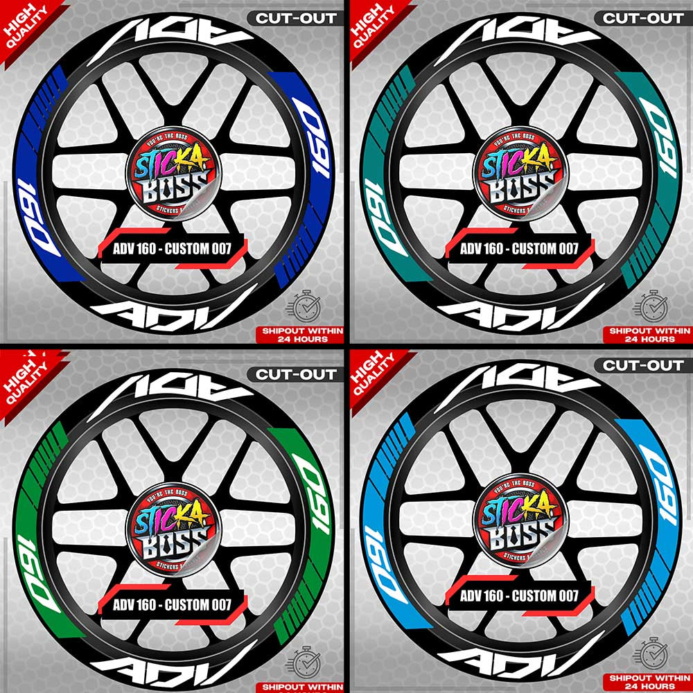 ADV 160 MAG STICKER SET ( 2 MAGS ) - CUSTOM 007 | VINYL WATERPROOF CUT-OUT DECALS