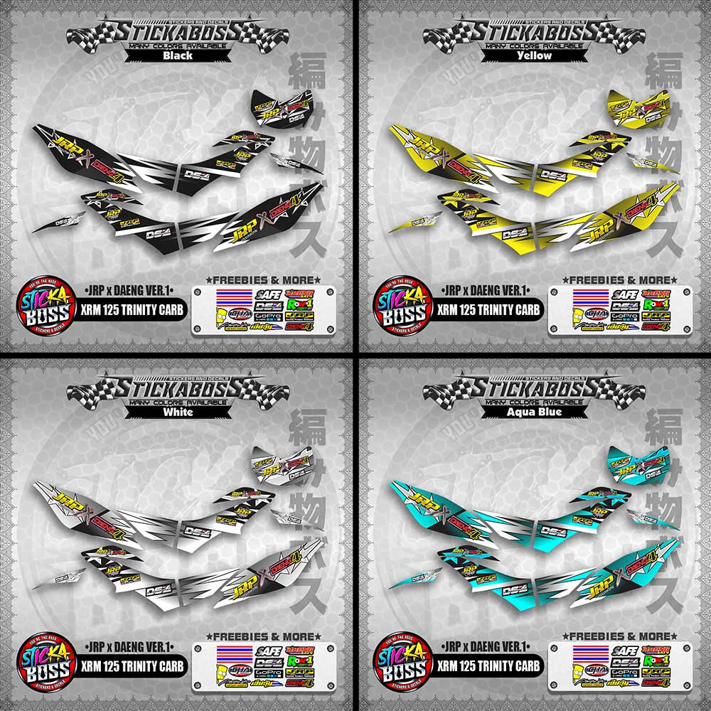 XRM 125 TRINITY CARB DECALS - (JRP x DAENG VER.1)【PREMIUM GLOSSY LAMINATED】