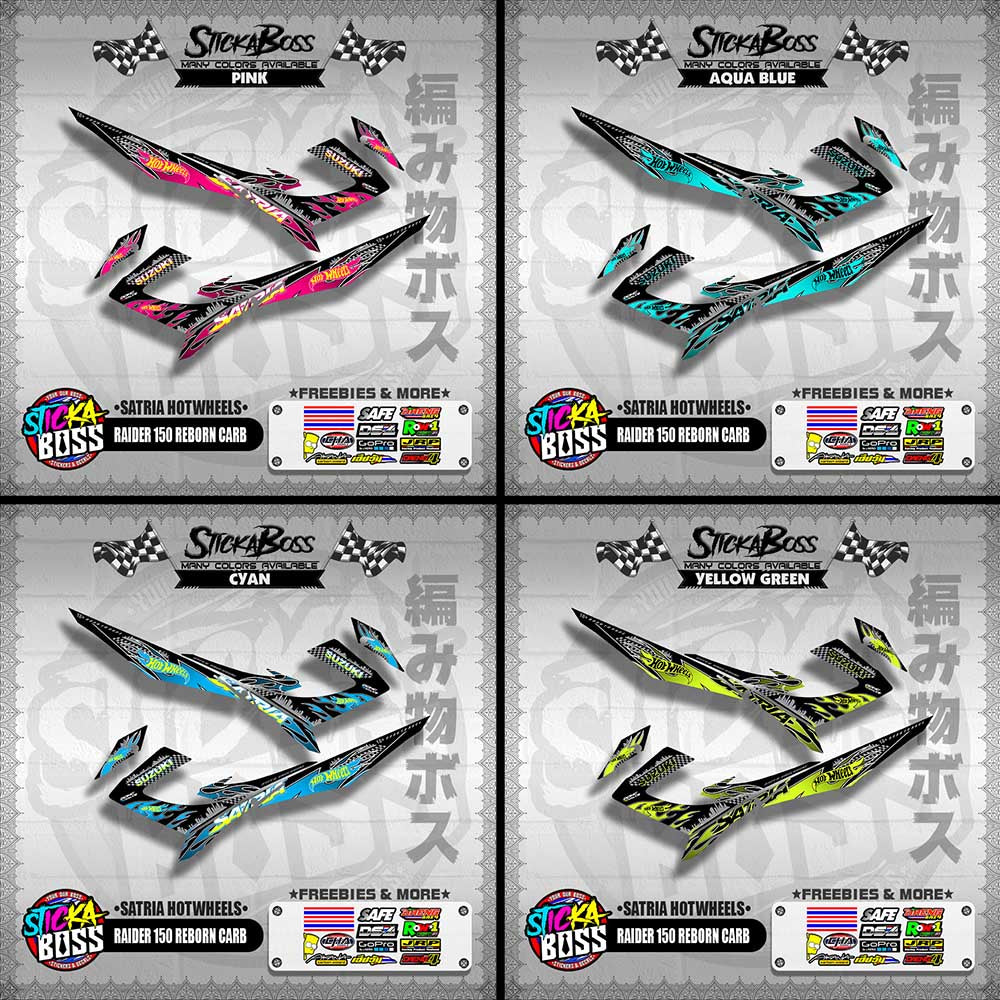 RAIDER 150 REBORN CARB DECALS ( SATRIA HOTWHEELS )【WITH FREEBIES】