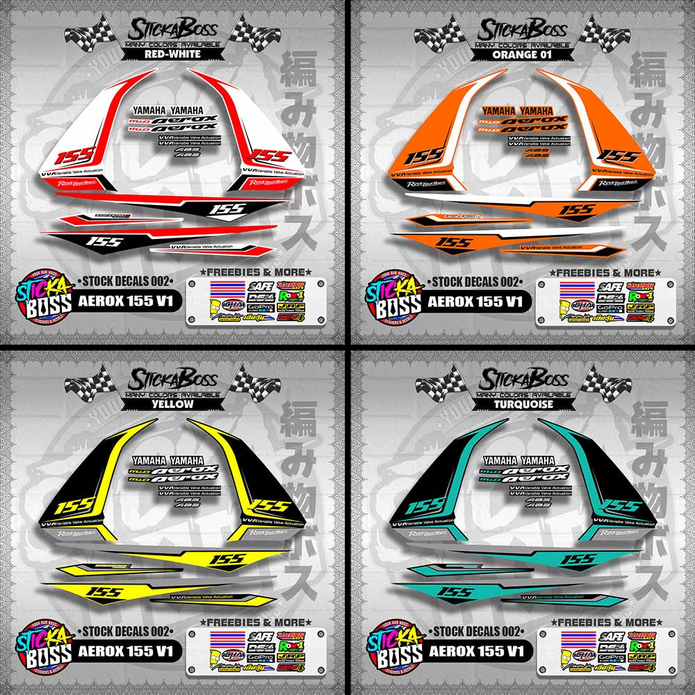 AEROX 155 V1 ( STOCK DECALS 002 )【WITH FREEBIES】