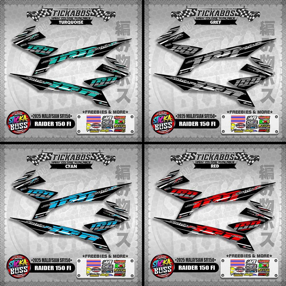 RAIDER 150 FI STICKER DECALS ( 2025 MALAYSIAN SFI150 )【WITH FREEBIES】
