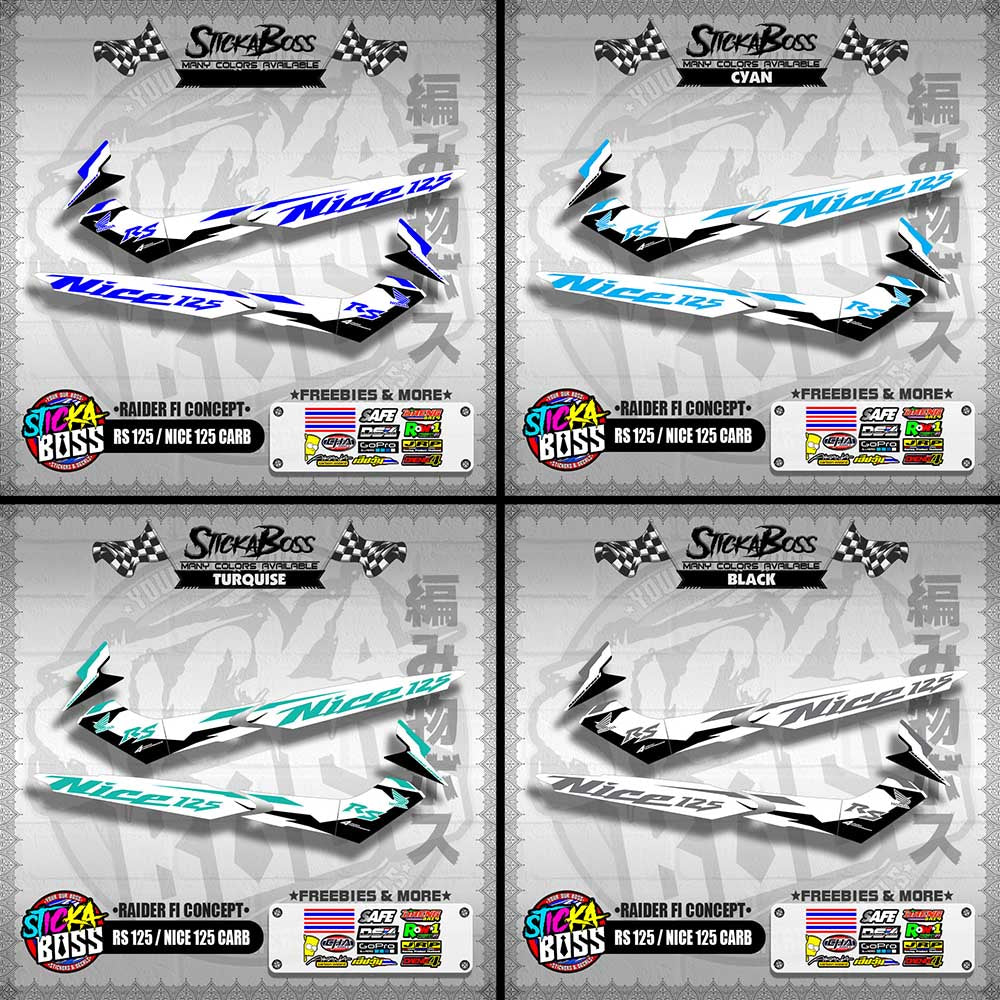 RS 125 / NICE 125 CARB DECALS ( RAIDER FI CONCEPT )【WITH FREEBIES】