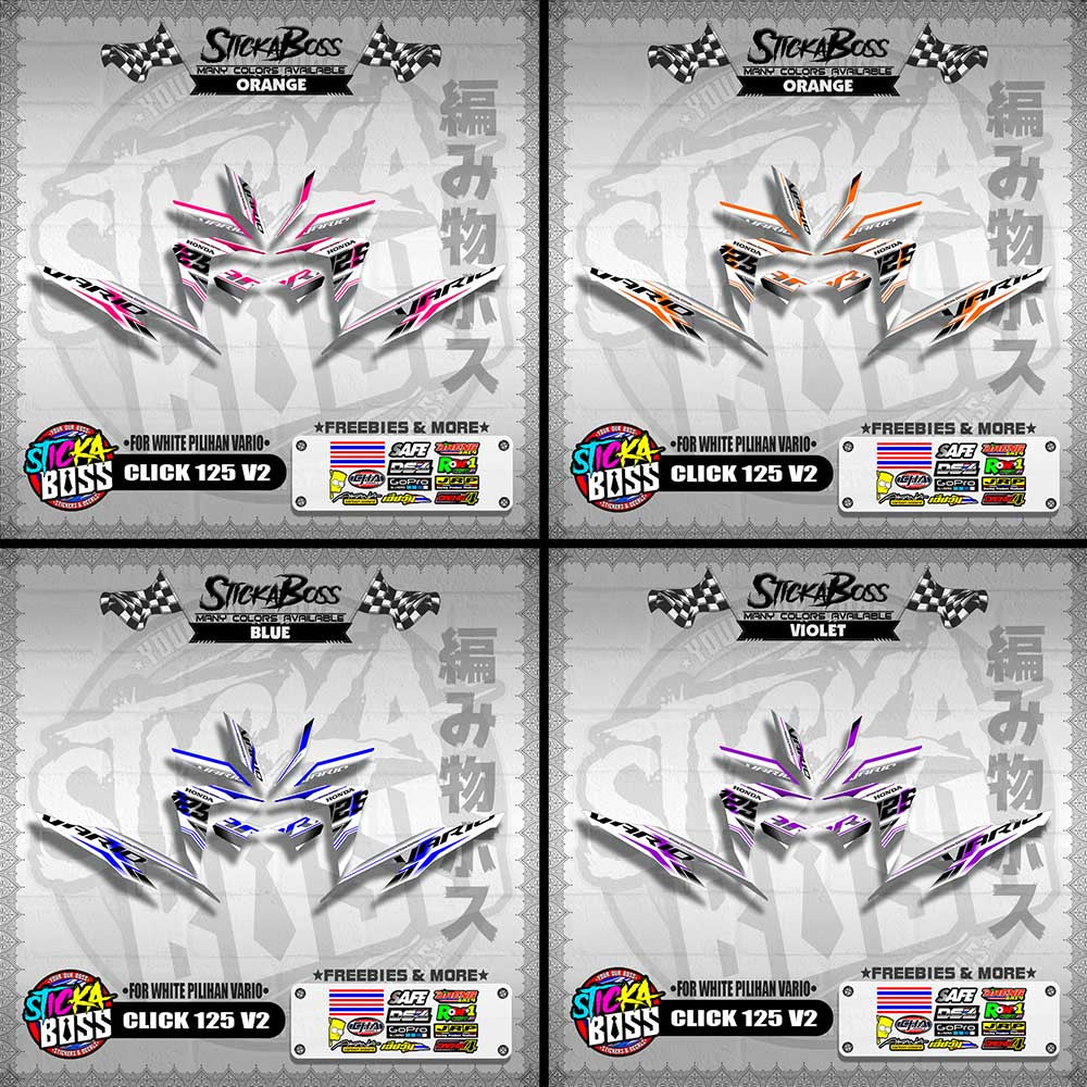 CLICK 125 V2 MALAYSIAN DECALS ( FOR WHITE PILIHAN VARIO )【WITH FREEBIES】