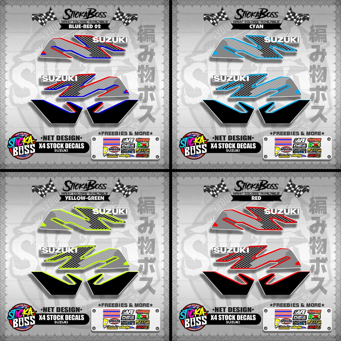 X4 STOCK DECALS ( NET DESIGN )【WITH FREEBIES】
