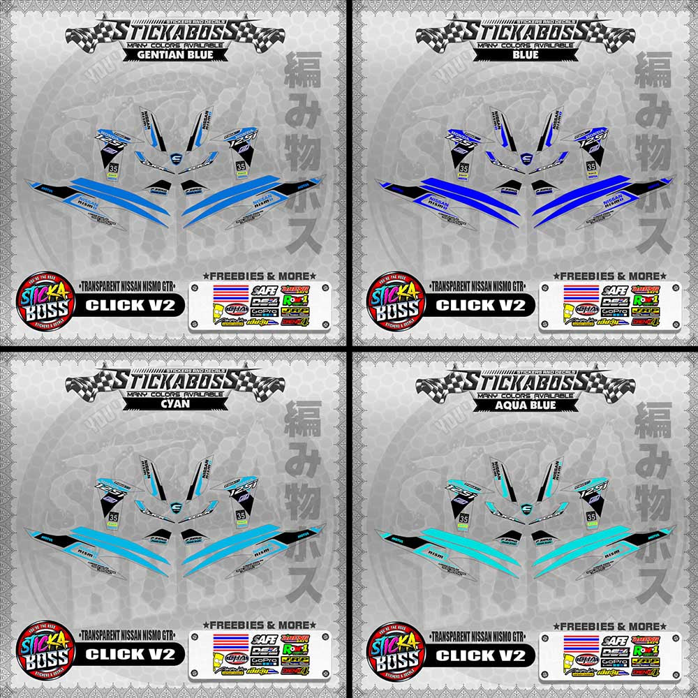 【PREMIUM UV PRINT】TRANSPARENT CLICK V2 STICKER DECALS ( NISSAN NISMO GTR )【WITH FREEBIES】