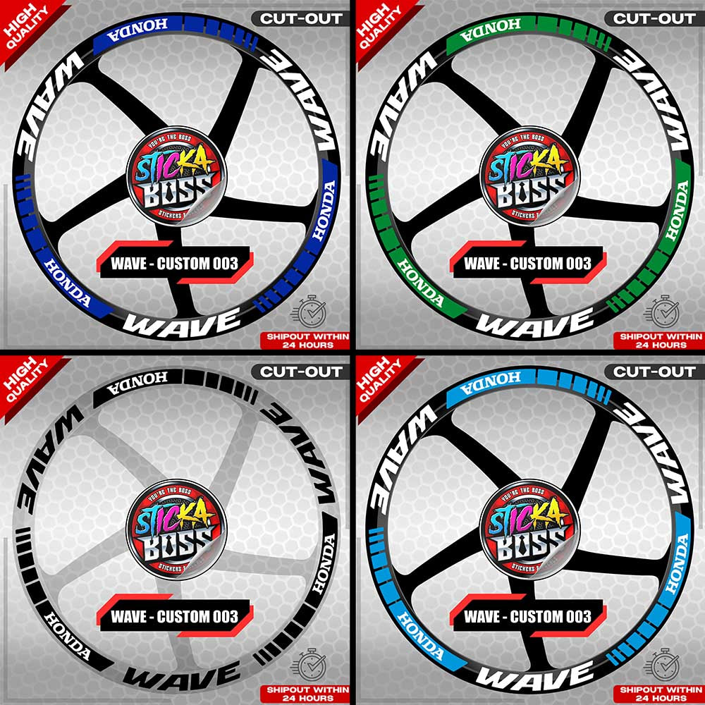 WAVE 110 / 125 MAG STICKER SET ( 2 MAGS ) - CUSTOM 003 | VINYL WATERPROOF CUT-OUT DECALS