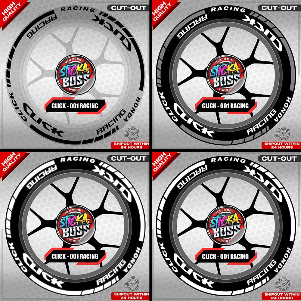 CLICK 125 / 150 / 160 MAGS STICKER SET ( 2 MAGS ) - 001 RACING | VINYL WATERPROOF CUT-OUT DECALS