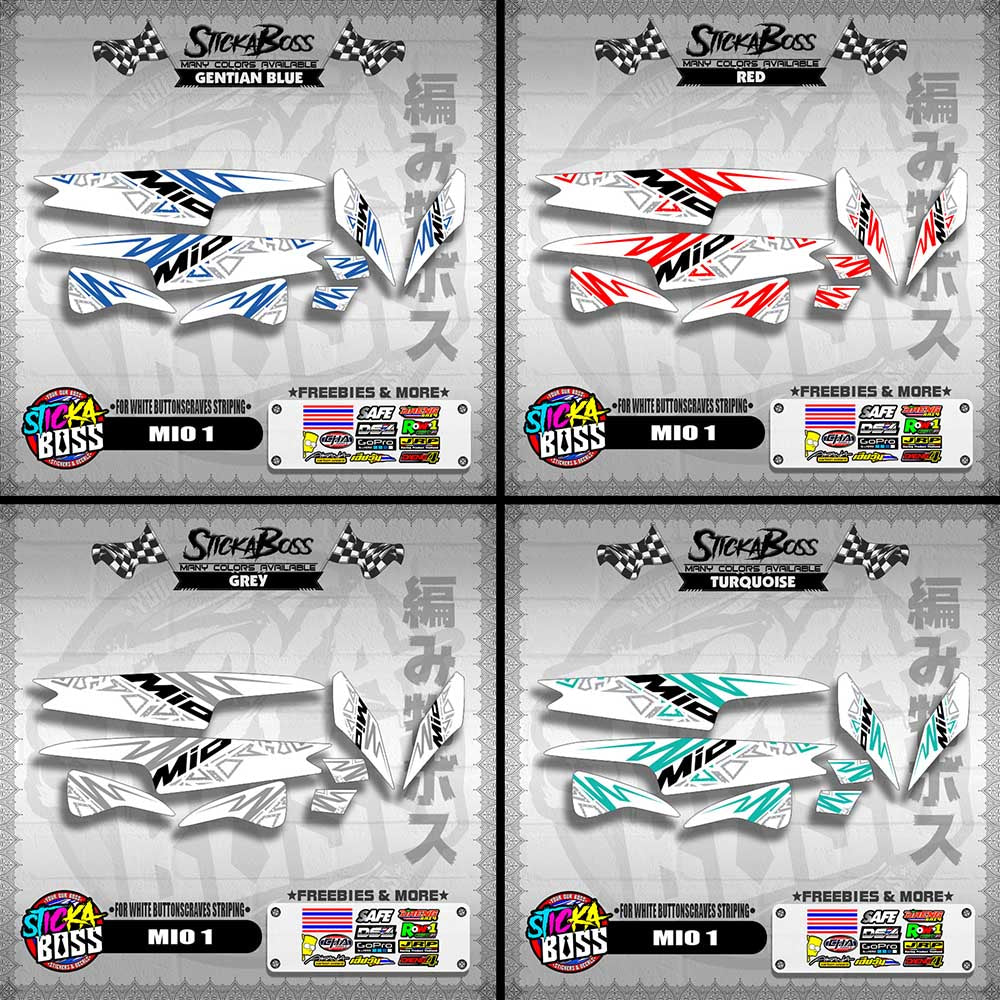 MIO 1 DECALS ( FOR WHITE BUTTONSCRAVES STRIPING )【WITH FREEBIES】