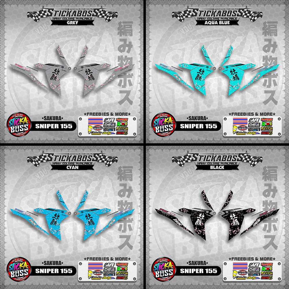SNIPER 155 STICKER DECALS (SAKURA) 【WITH FREEBIES】