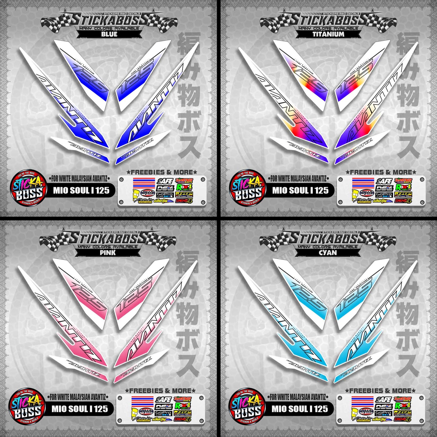 MIO SOUL I 125 STICKER DECALS ( FOR WHITE MALAYSIAN AVANTIZ )【WITH FREEBIES】
