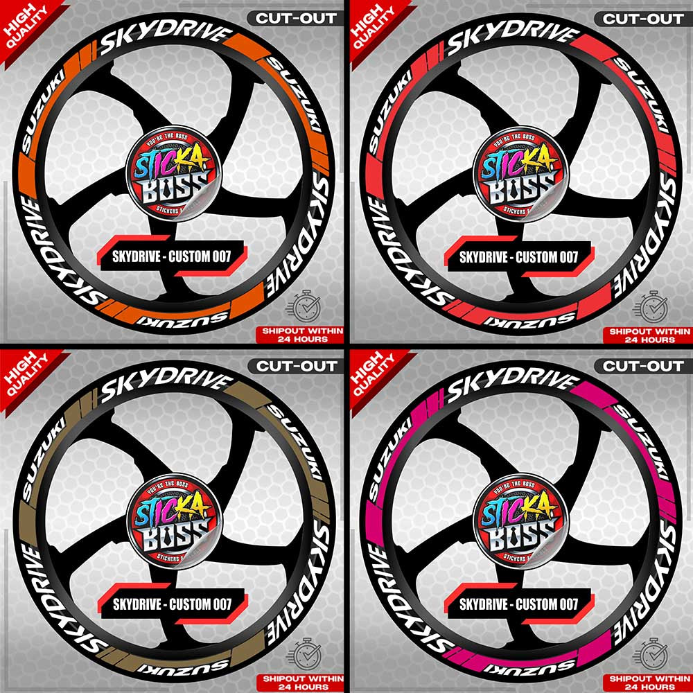 SKYDRIVE MAG STICKER SET ( 2 MAGS ) - CUSTOM 007 | VINYL WATERPROOF CUT-OUT DECALS