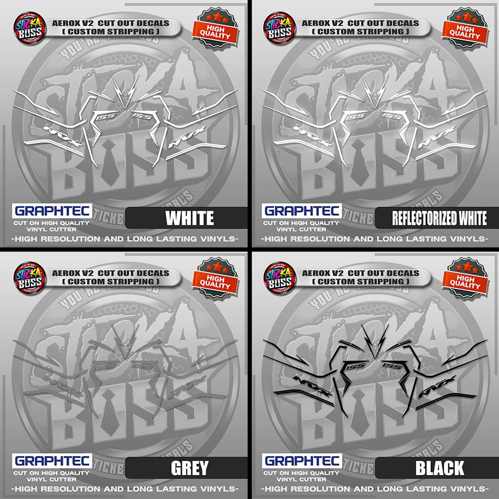 AEROX V2 CUT OUT DECALS ( CUSTOM STRIPPING ) | VINYL WATERPROOF CUT-OUT STICKER DECALS