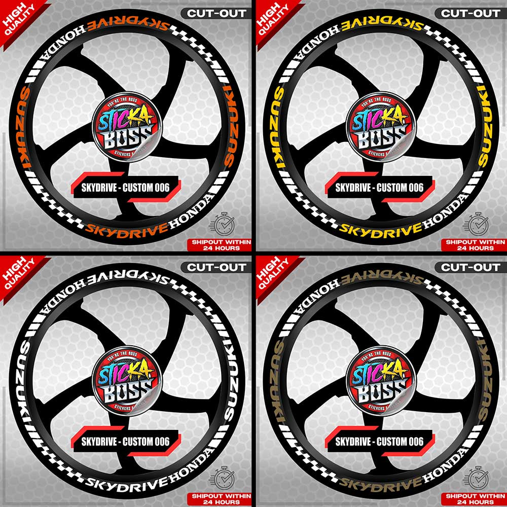 SKYDRIVE MAG STICKER SET ( 2 MAGS ) - CUSTOM 006 | VINYL WATERPROOF CUT-OUT DECALS