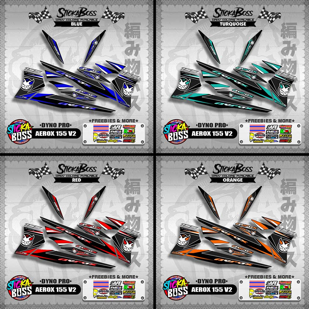 AEROX 155 V2 DECALS ( DYNO PRO )【WITH FREEBIES】