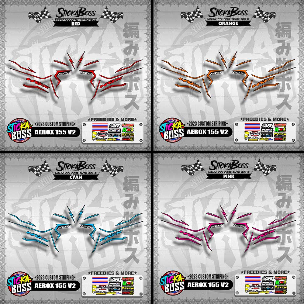 AEROX 155 V2 DECALS ( 2023 CUSTOM STRIPING )【WITH FREEBIES】
