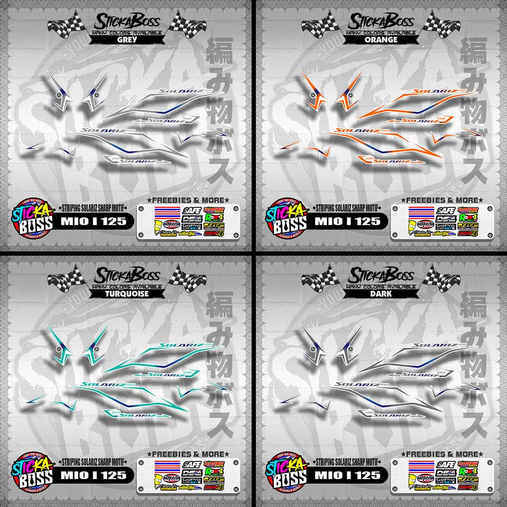 MIO I 125 MALAYSIAN DECALS ( STRIPING SOLARIZ SHARP MOTIF )【WITH FREEBIES】