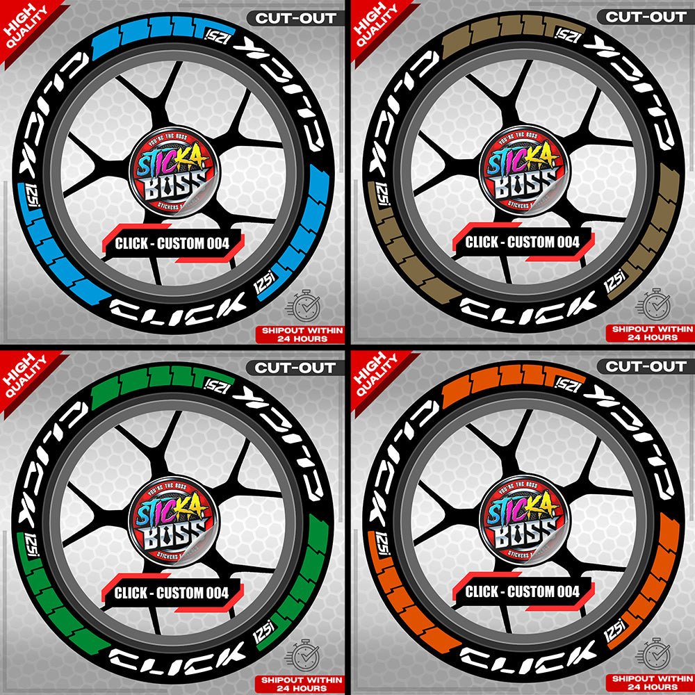 CLICK 125 MAGS STICKER SET ( 2 MAGS ) - CUSTOM 004 | VINYL WATERPROOF CUT-OUT DECALS