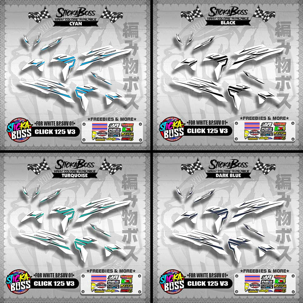 CLICK 125 V3 2023 DECALS ( FOR WHITE BP.SUV 01 )【WITH FREEBIES】