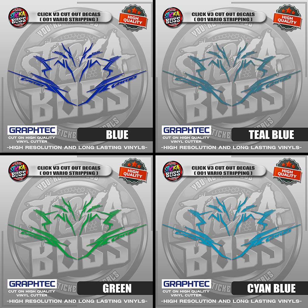 CLICK V3 CUT OUT DECALS ( 2025 VARIO STRIPPING 001 ) | VINYL WATERPROOF CUT-OUT STICKER DECALS