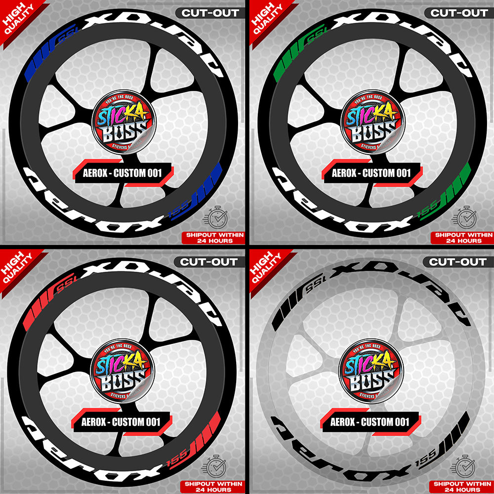 AEROX 155 MAG STICKER SET ( 2 MAGS ) - CUSTOM 001 | VINYL WATERPROOF CUT-OUT DECALS