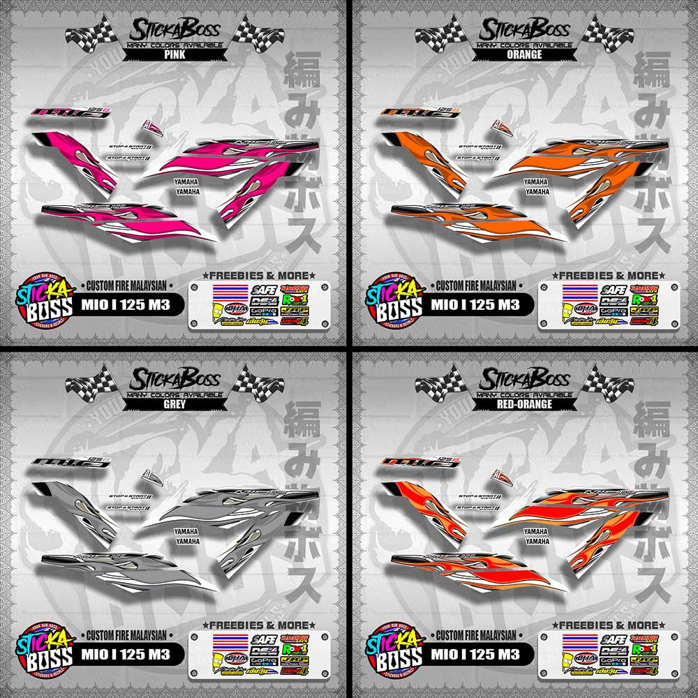 MIO I 125 M3 DECALS ( CUSTOM FIRE MALAYSIAN )【WITH FREEBIES】