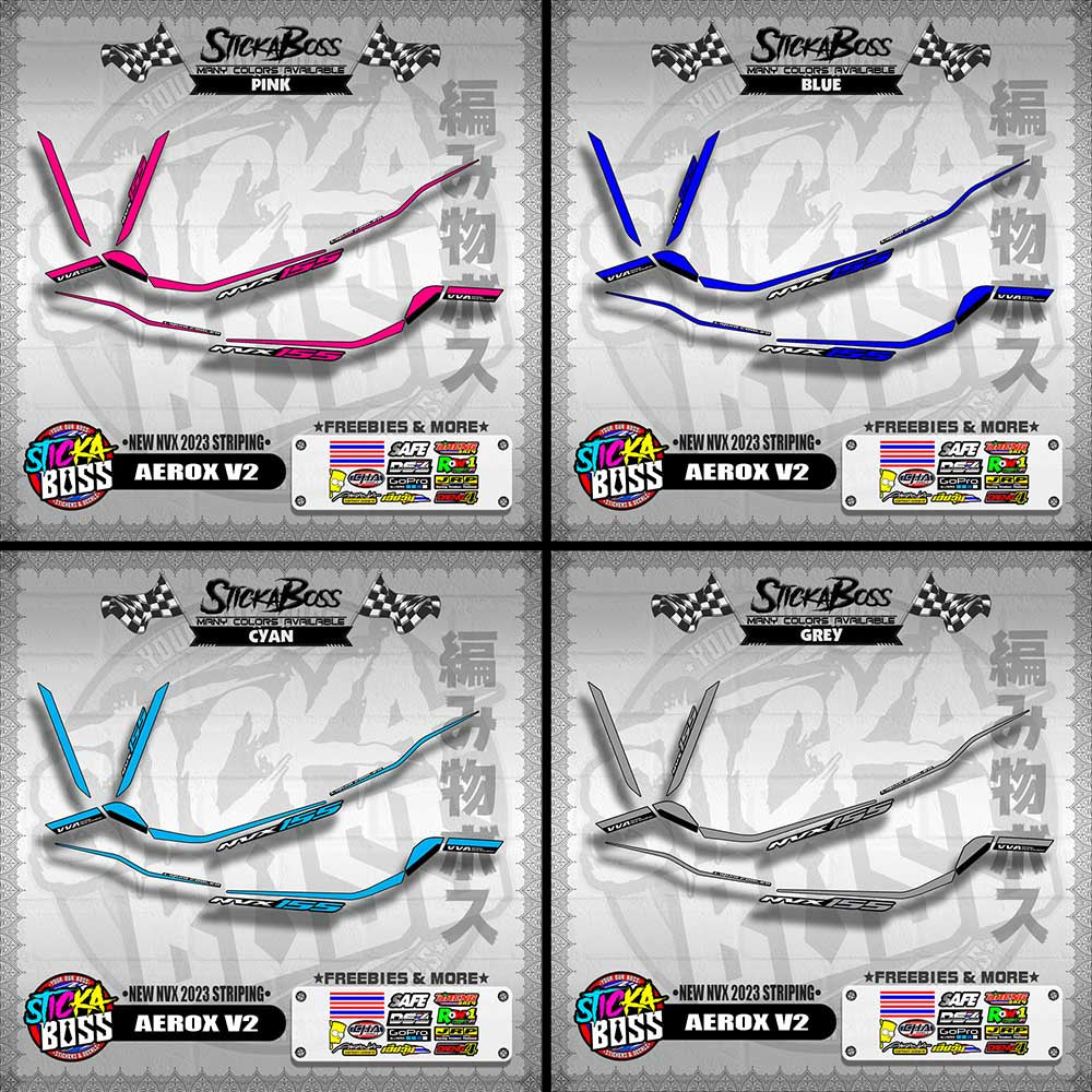 AEROX V2 MALAYSIAN DECALS ( NEW NVX 2023 STRIPING )【WITH FREEBIES】