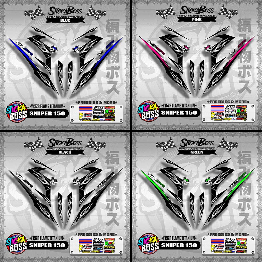 SNIPER 150 DECALS ( Y15ZR FLAME TITANIUM )【WITH FREEBIES】