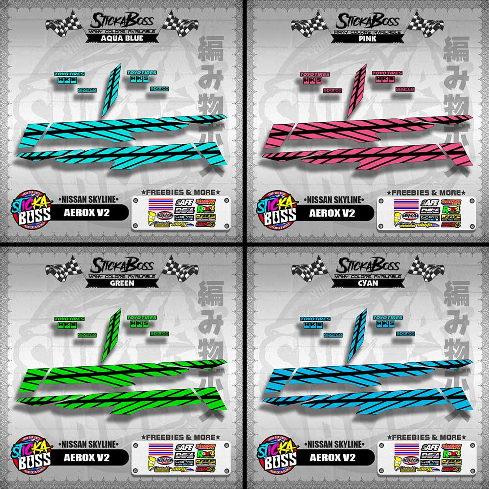 AEROX V2 DECALS ( NISSAN SKYLINE )【WITH FREEBIES】
