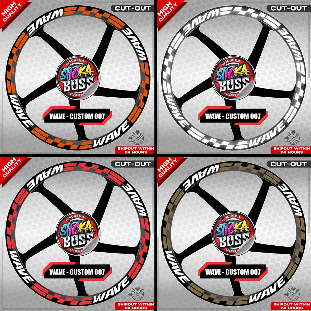 WAVE 110 / 125 MAG STICKER SET ( 2 MAGS ) - CUSTOM 007 | VINYL WATERPROOF CUT-OUT DECALS