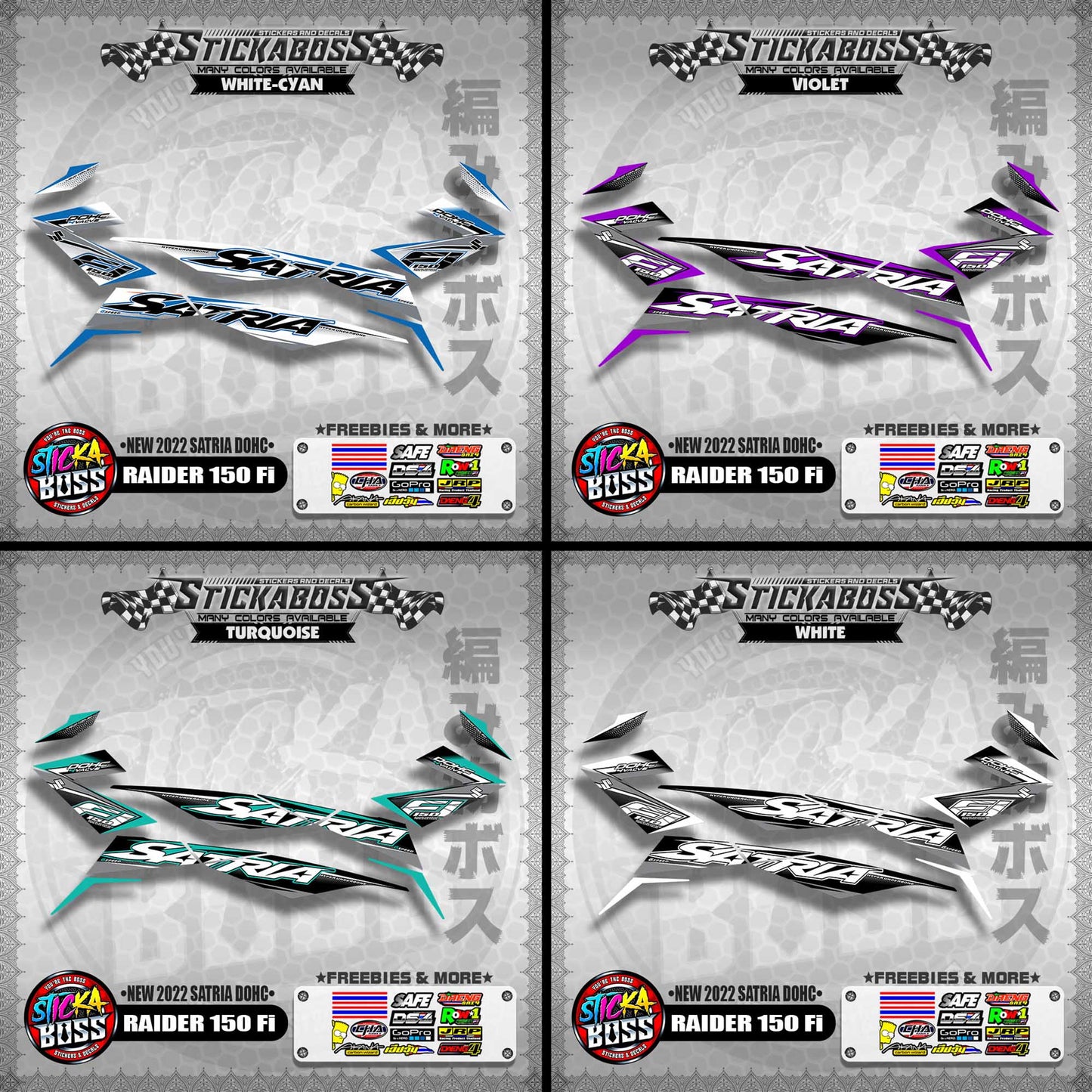 SUZUKI RAIDER 150 Fi STOCK DECAL (NEW 2022 SATRIA DOHC)【WITH FREEBIES】