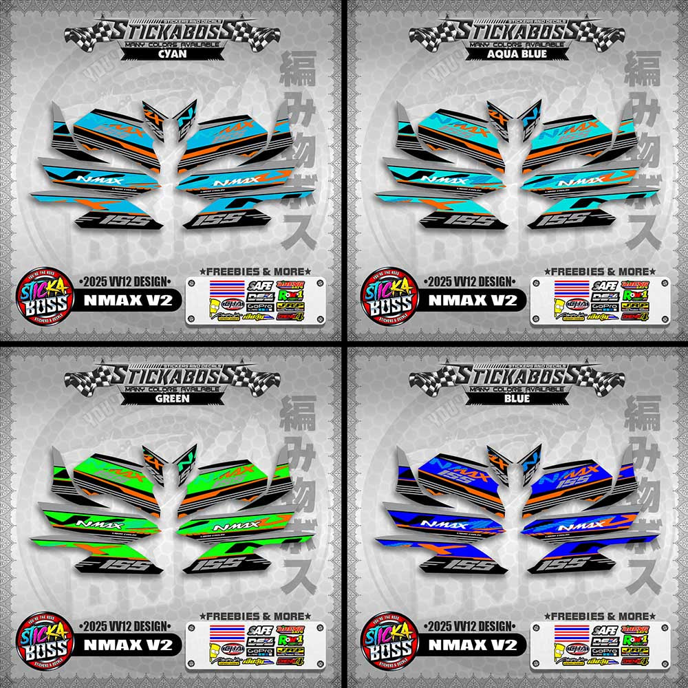 NMAX V2 MALAYSIAN STICKER DECALS ( 2025 VV12 DESIGN )【WITH FREEBIES】