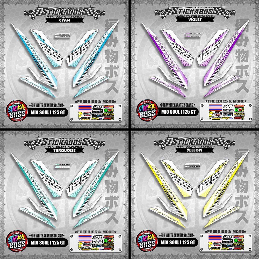 MIO SOUL I 125 GT STICKER DECALS ( FOR WHITE AVANTIZ SOLARIZ )【WITH FREEBIES】