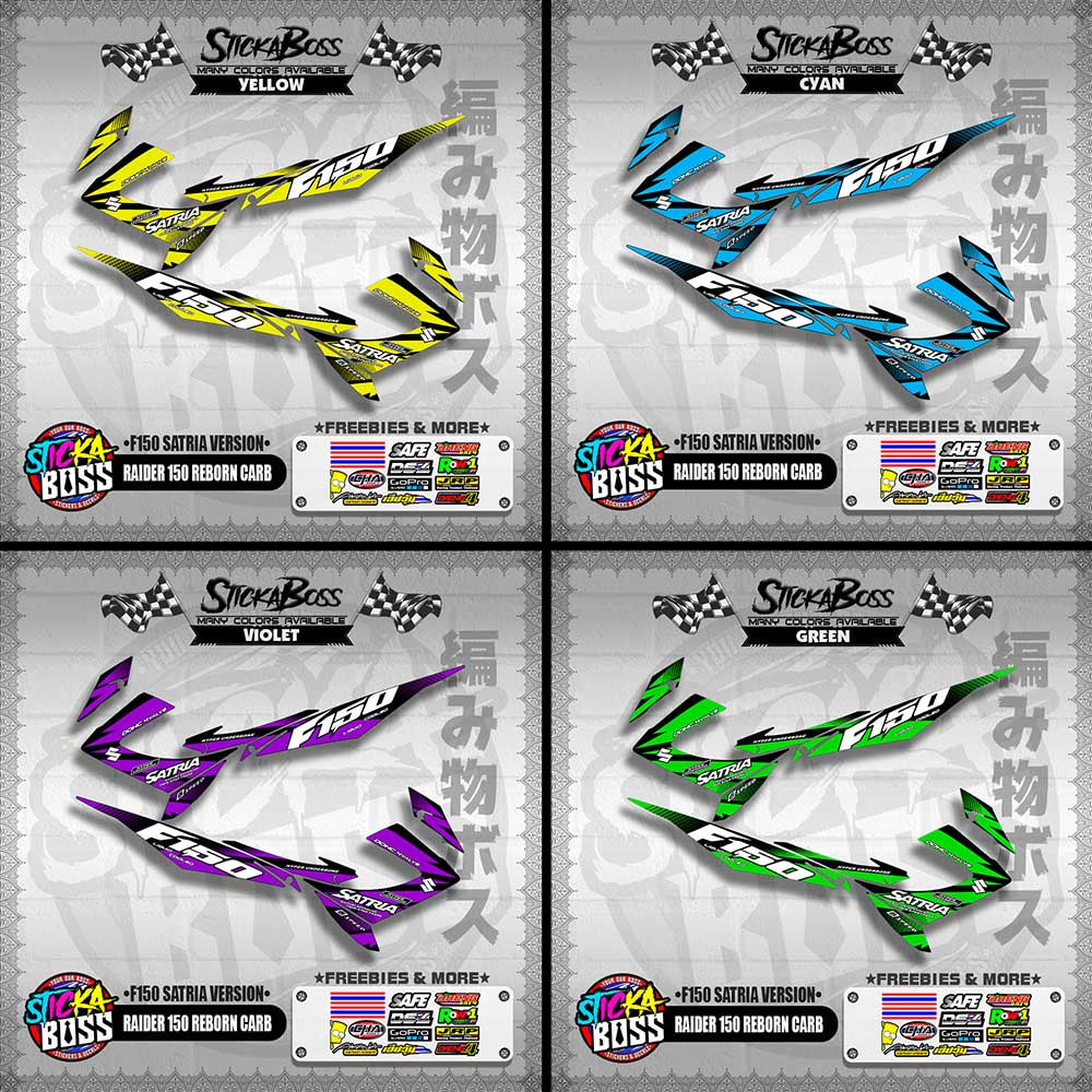 RAIDER 150 REBORN CARB DECALS ( F150 SATRIA VERSION )【WITH FREEBIES】
