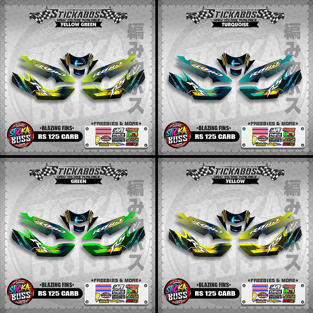 RS 125 CARB STICKER DECALS ( BLAZING FINS )【WITH FREEBIES】