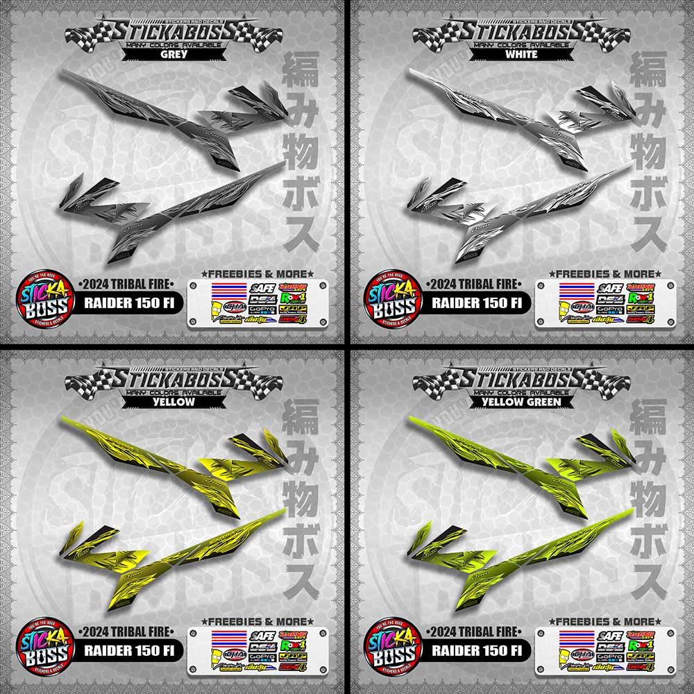 RAIDER 150 FI STICKER DECALS ( 2024 TRIBAL FIRE )【WITH FREEBIES】