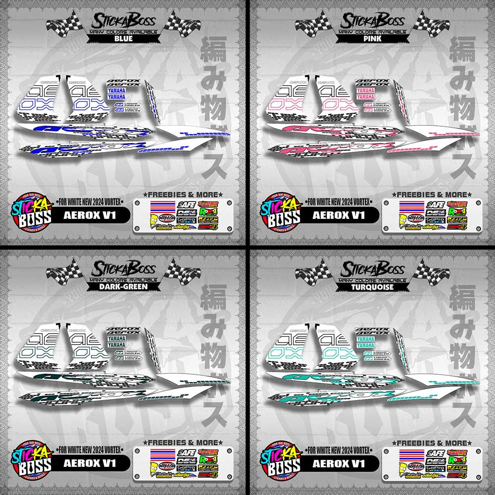 AEROX 155 V1 DECALS ( FOR WHITE NEW 2024 VORTEX )【WITH FREEBIES】