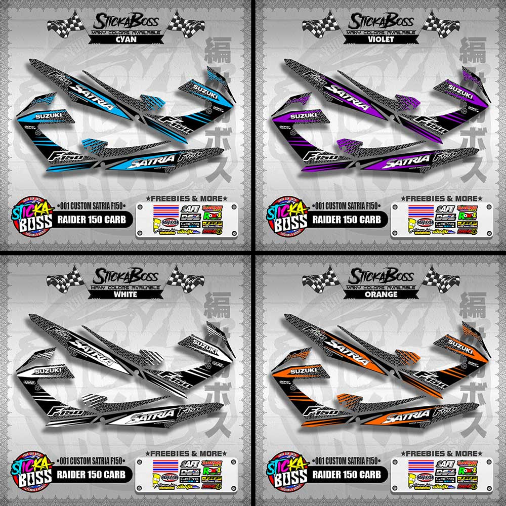 RAIDER 150 CARB DECALS ( 001 CUSTOM SATRIA F150 )【WITH FREEBIES】